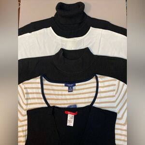 Lot Of 5!  Women’s Dress Casual Shirts XL / 12 Merino Wool, Cotton, Rayon, CHAPS